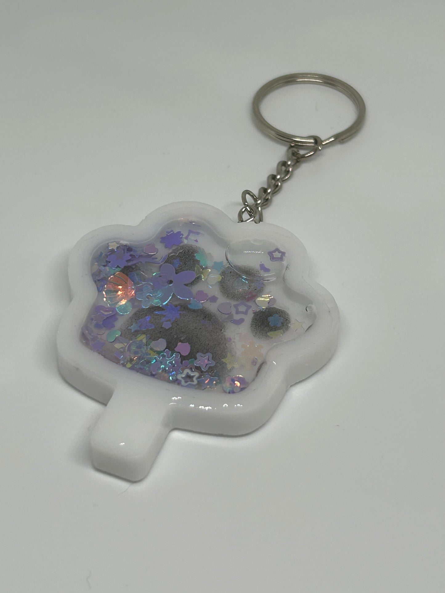 Resin Paw Print Shaker Keychain