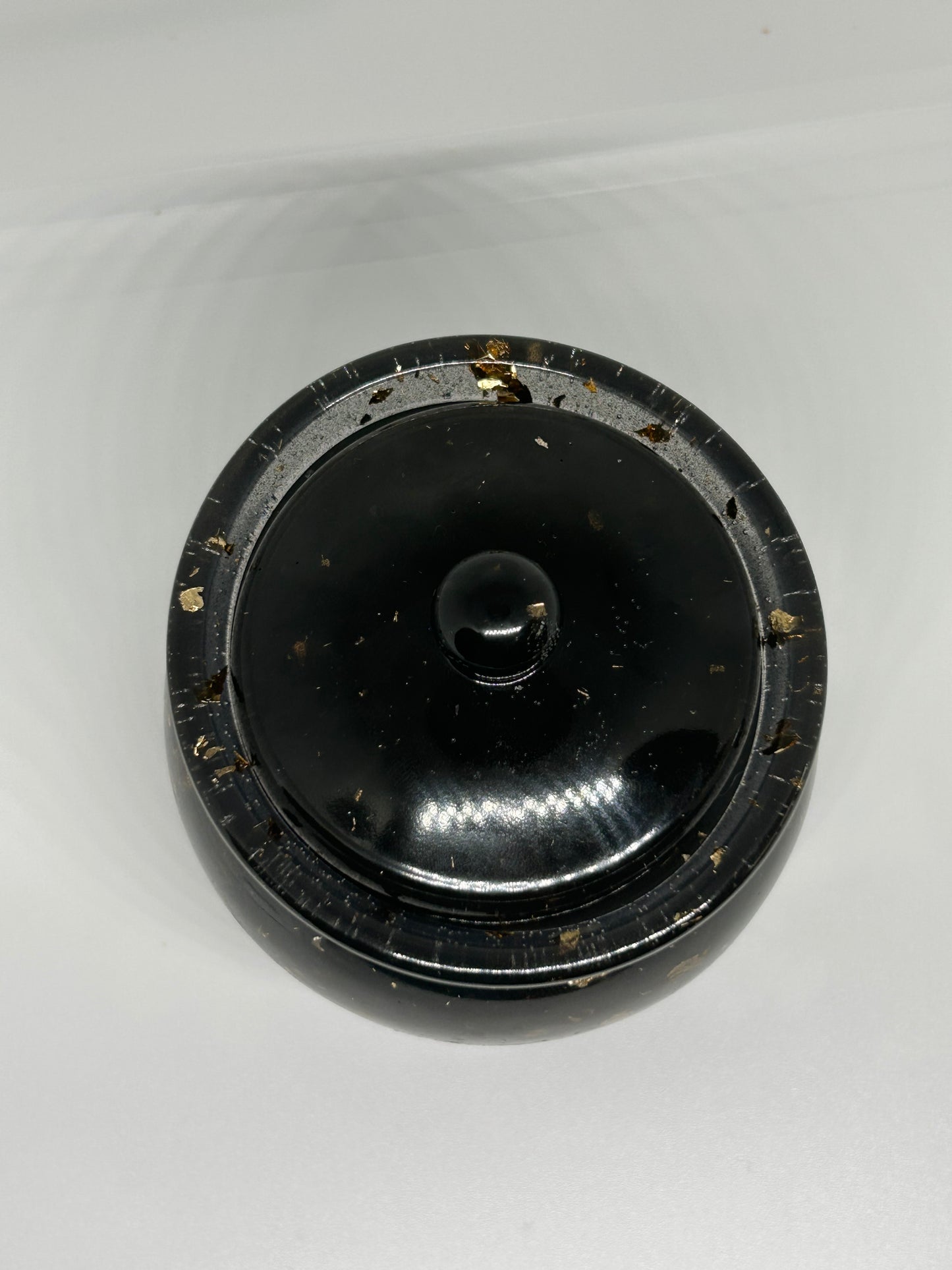 Black & Gold Resin Storage Stash Jar