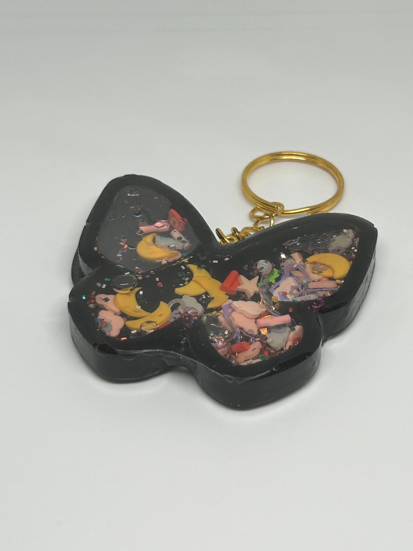 Resin Butterfly Shaker Keychain