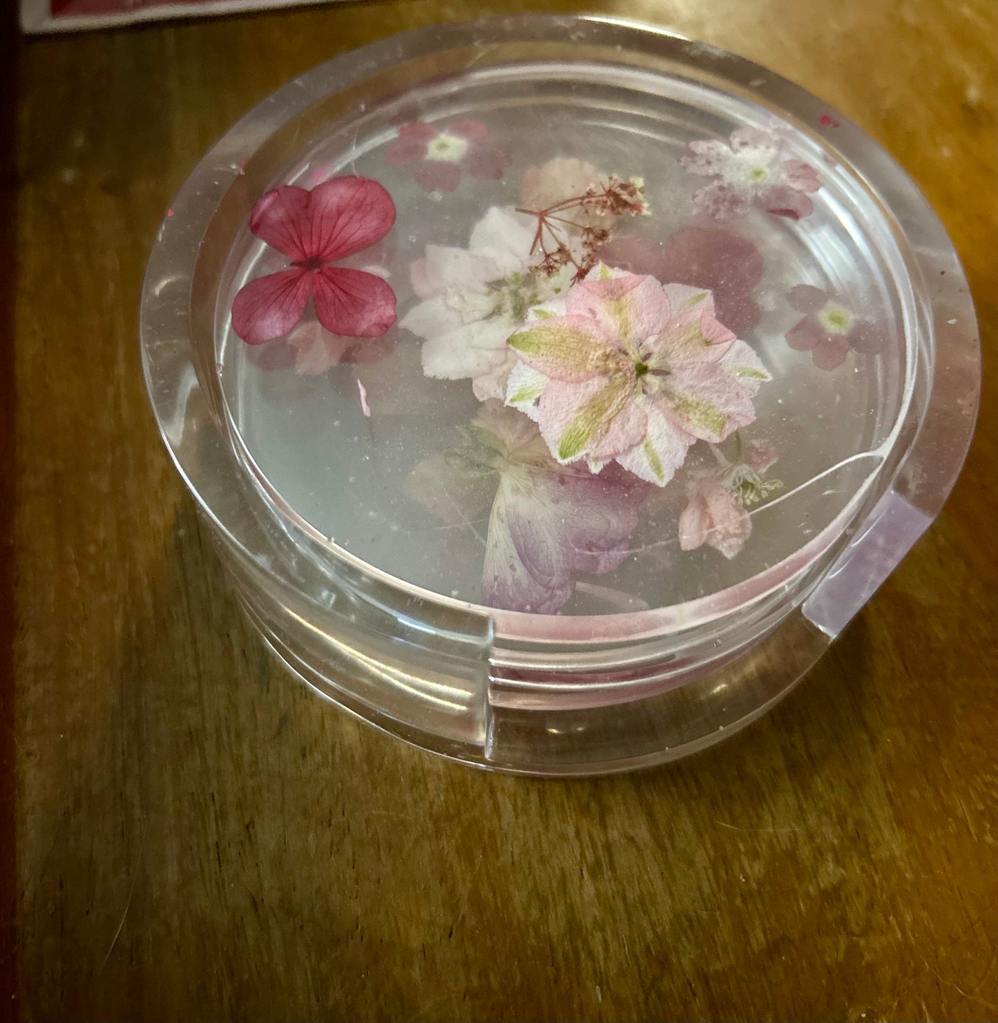 Resin Flower Coaster Set of 4