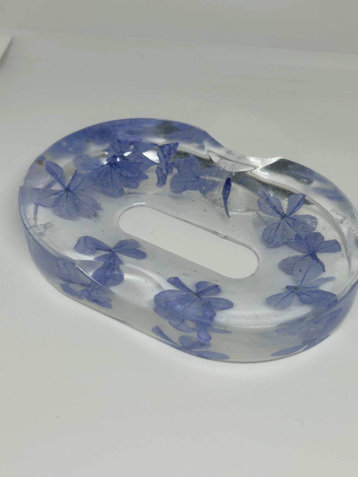 Periwinkle Pressed Flower Resin Soap Dish