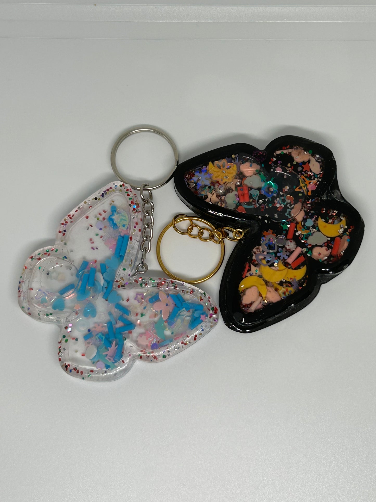 Resin Butterfly Shaker Keychain
