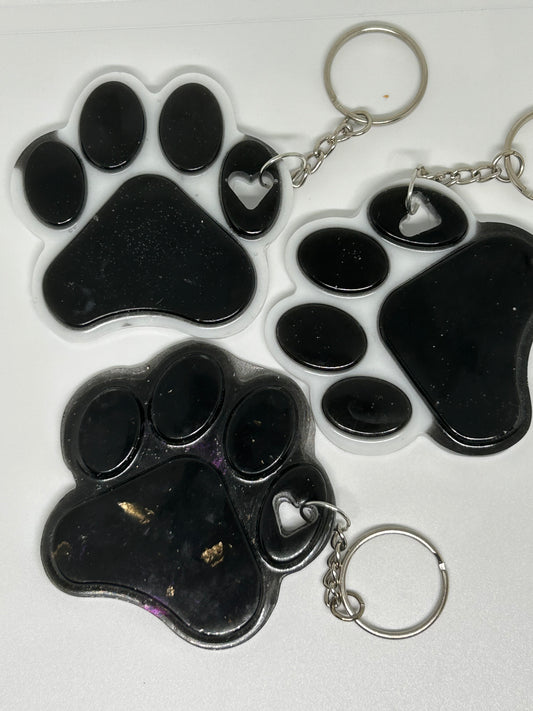 Resin Paw Print Key Chain