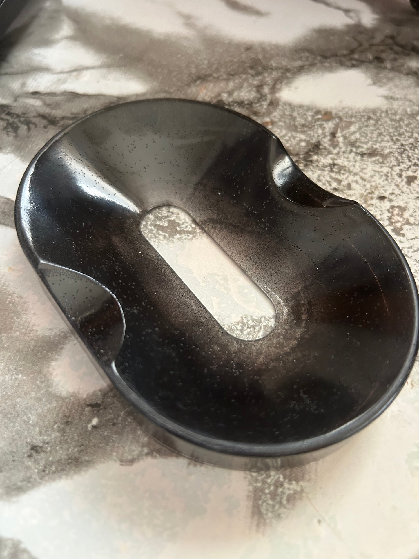 Black Resin Soap Dish
