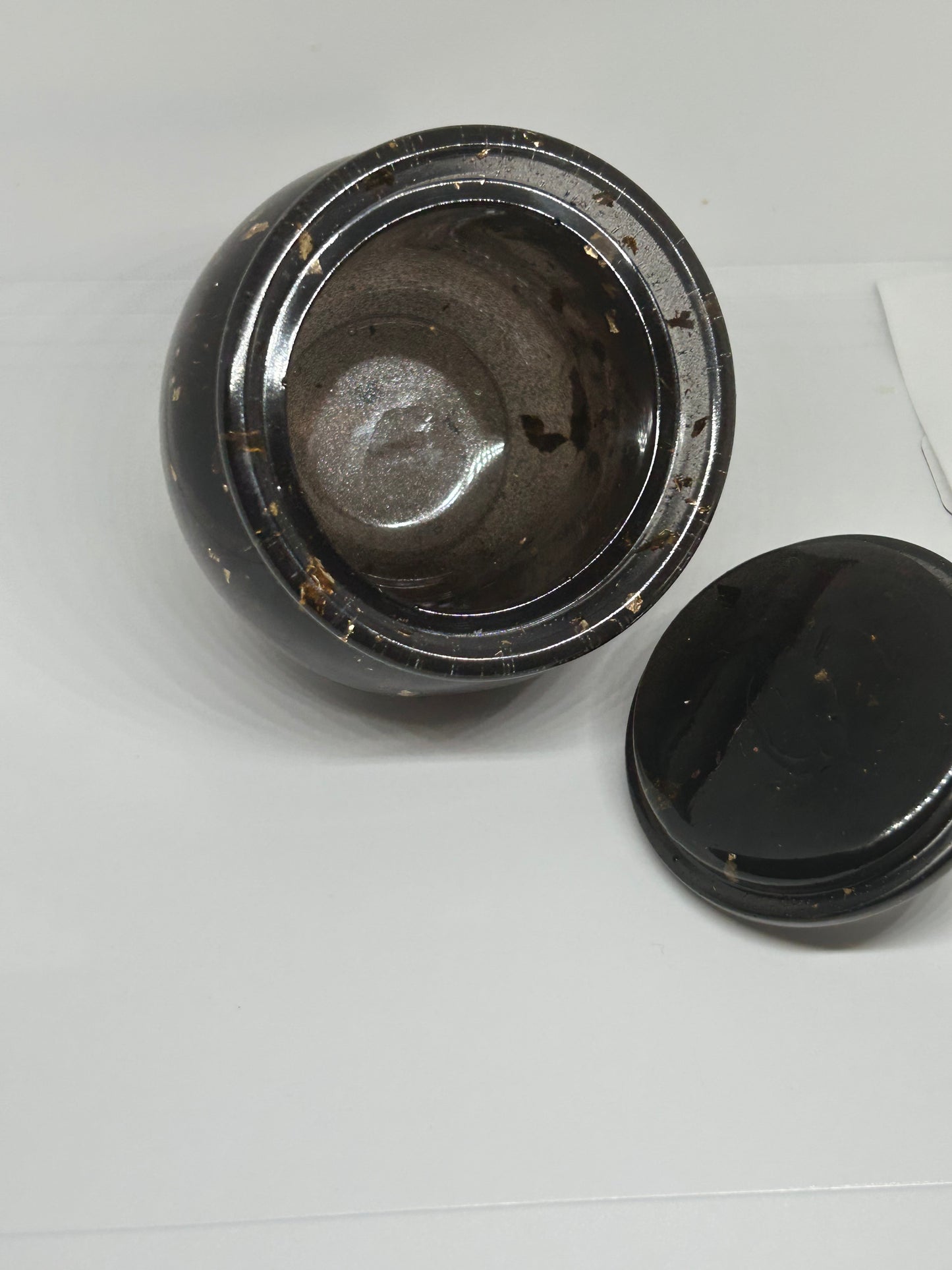 Black & Gold Resin Storage Stash Jar