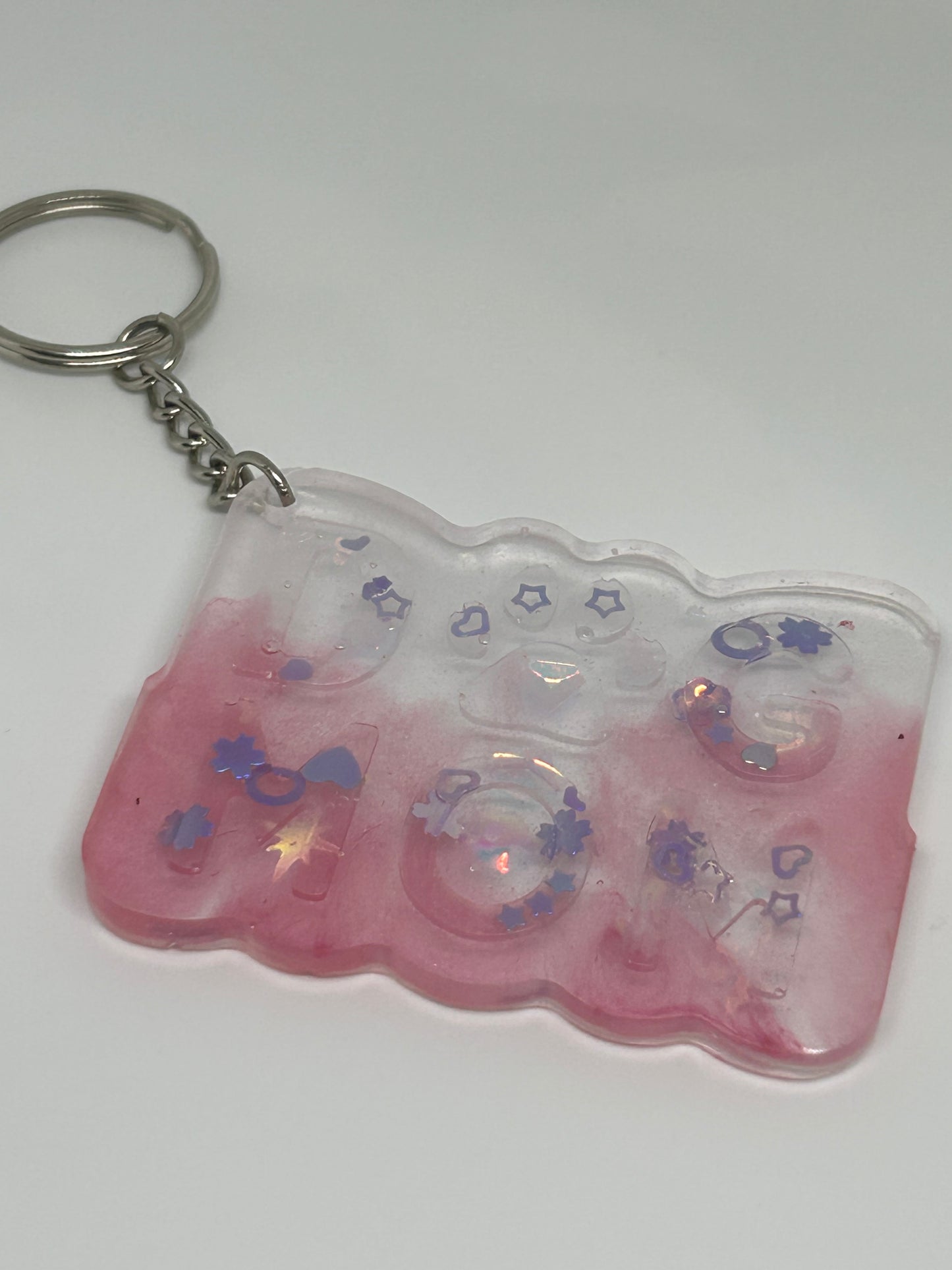 Resin Dog Mom Gradient Pink Keychain