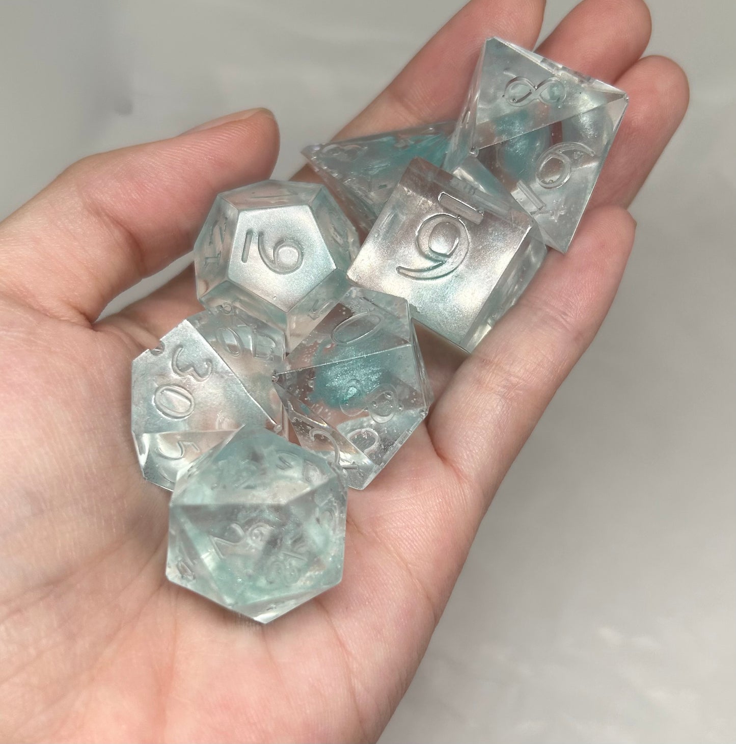 RPG Resin Clear & Aqua Dice Set