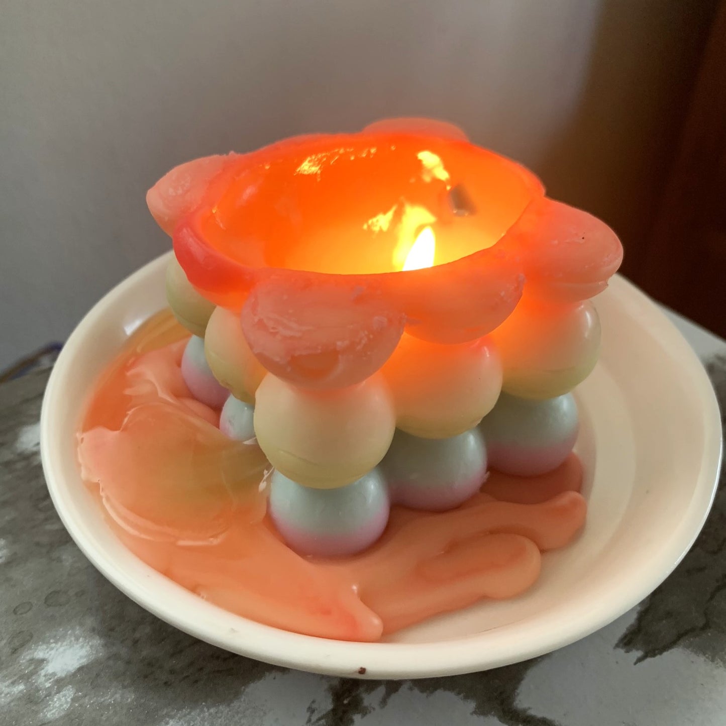 Rainbow Pride Bubble Candle Beeswax & Soy Wax Blend