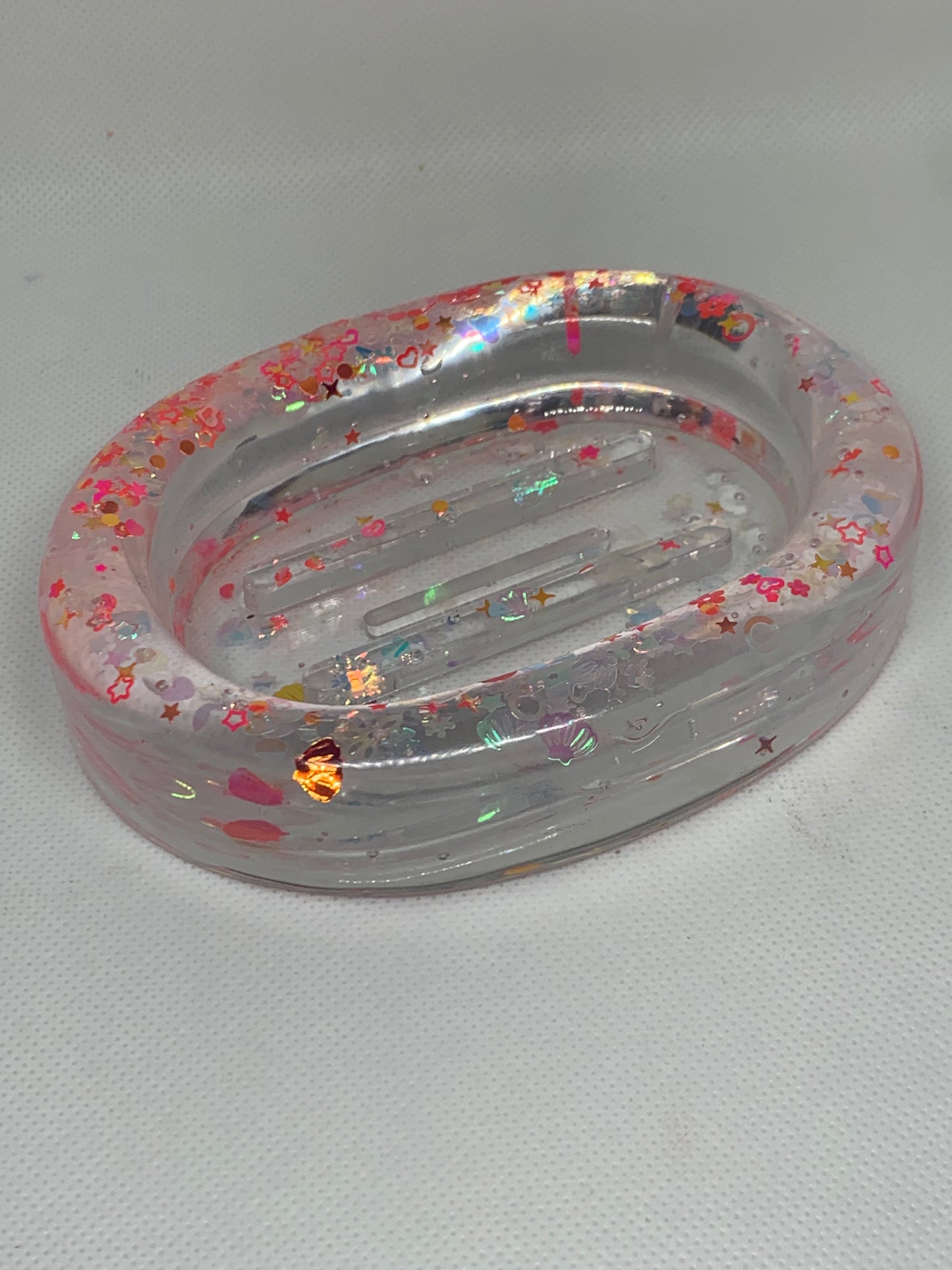 B Grade Glitter Resin Soap Dish