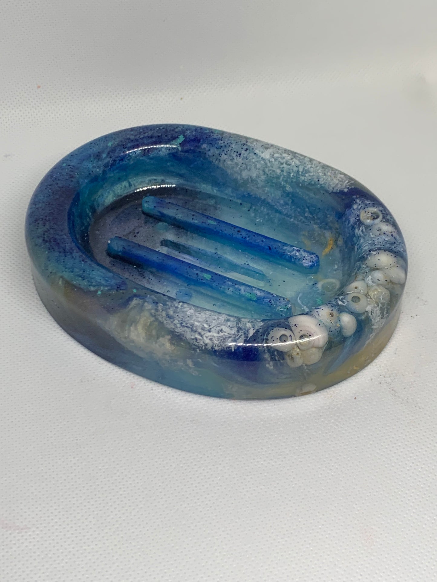 Beach Resin Soap Dish With Real Puka Shells