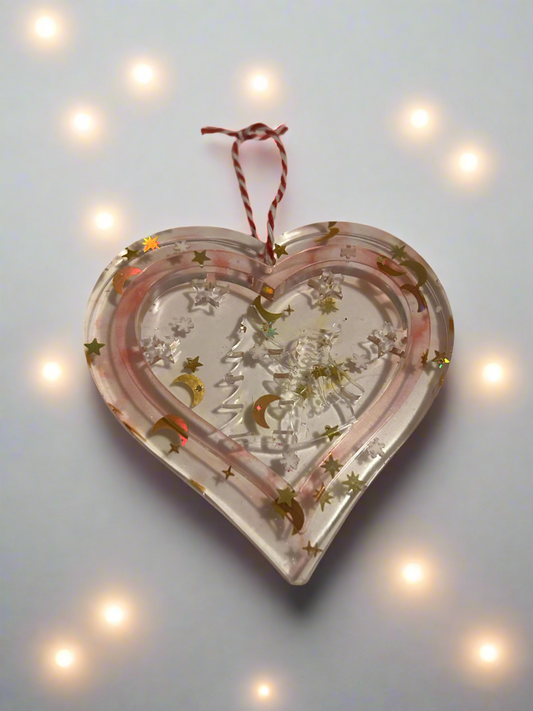 Large Resin Christmas Heart Ornament