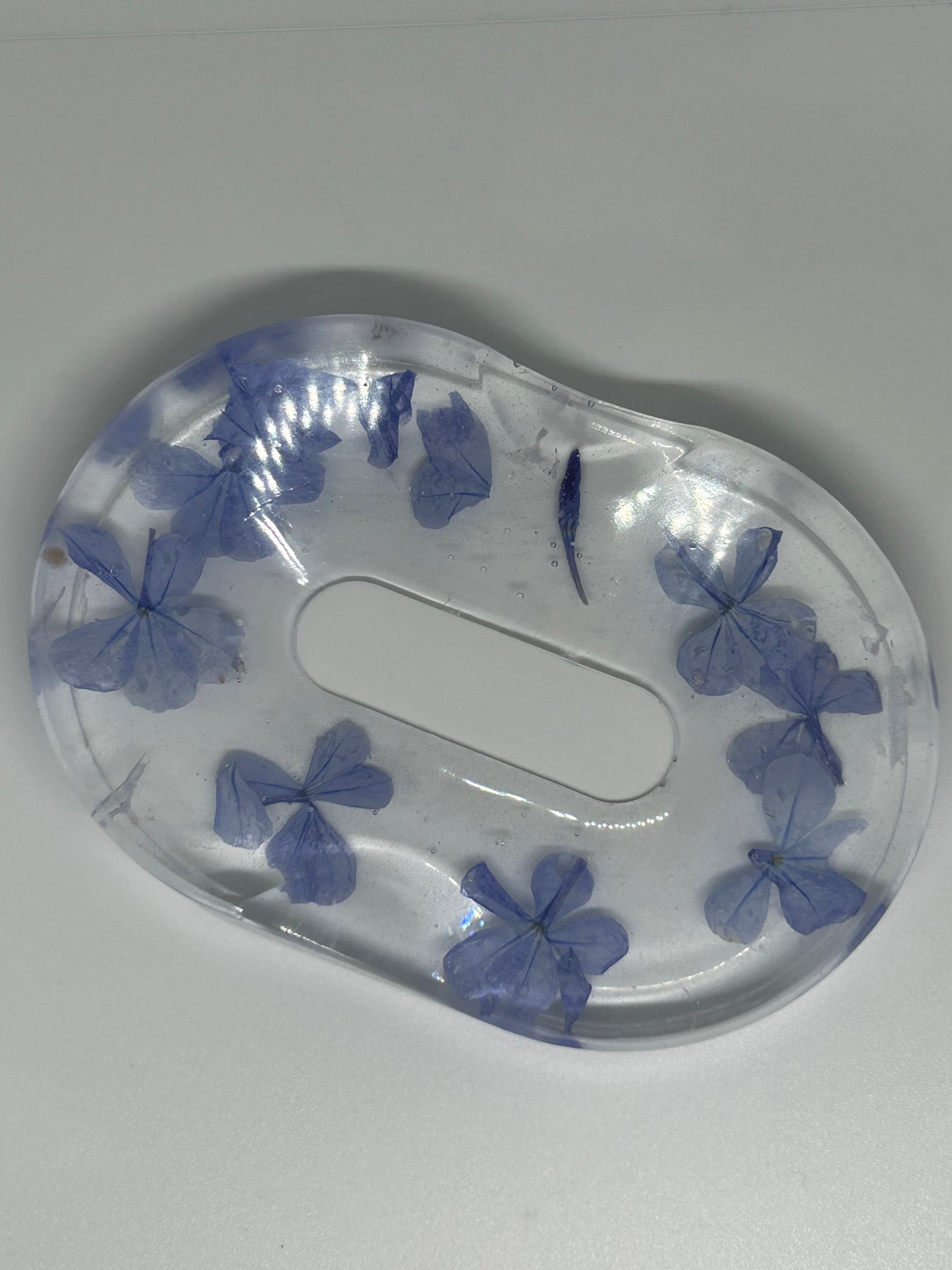 Periwinkle Pressed Flower Resin Soap Dish