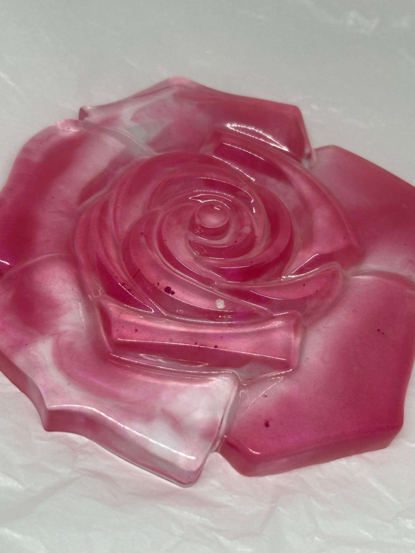 Made to Order Large Resin Pink Rose Coaster