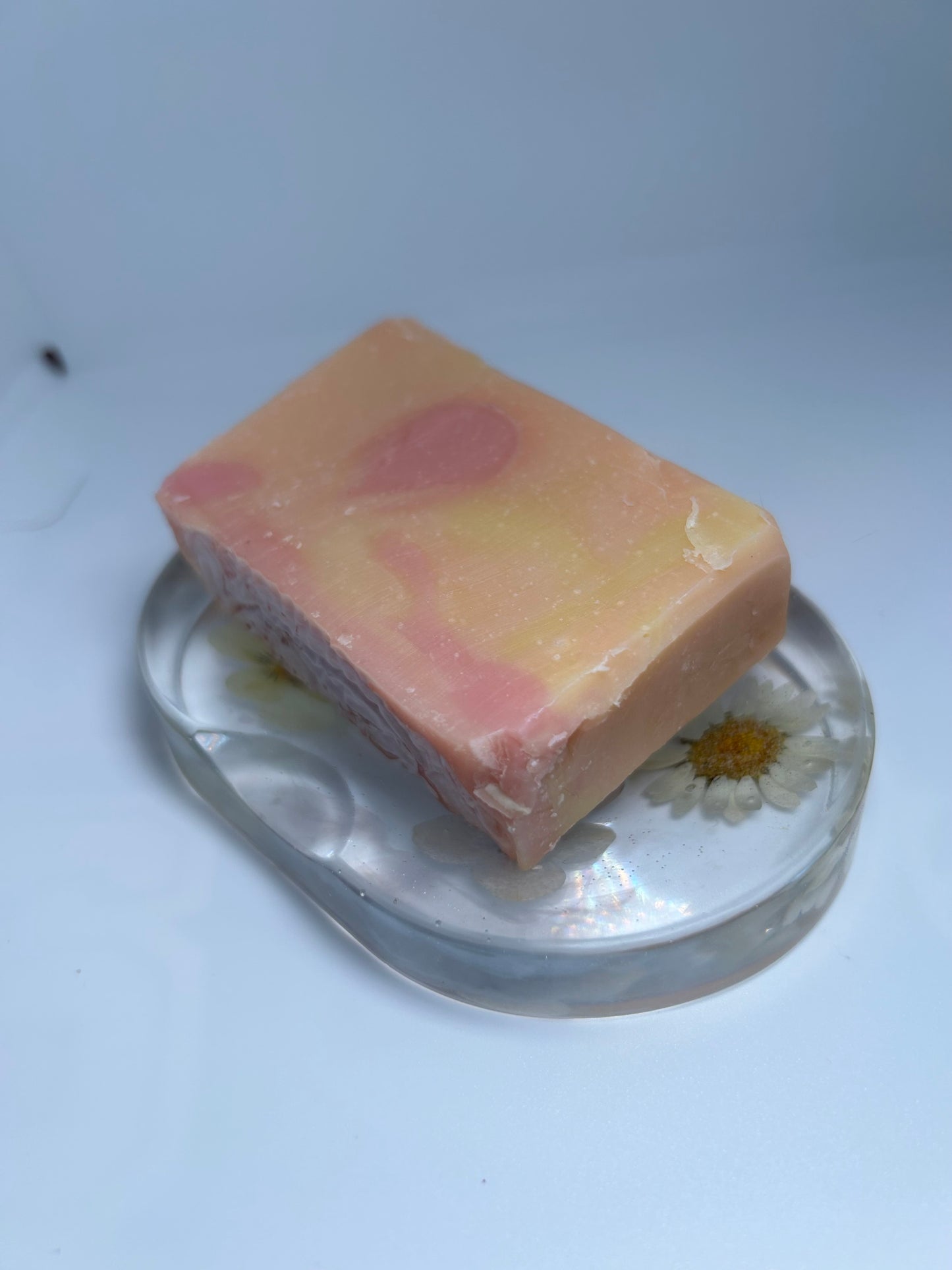 Pressed Pastel Flowers Resin Soap Dish