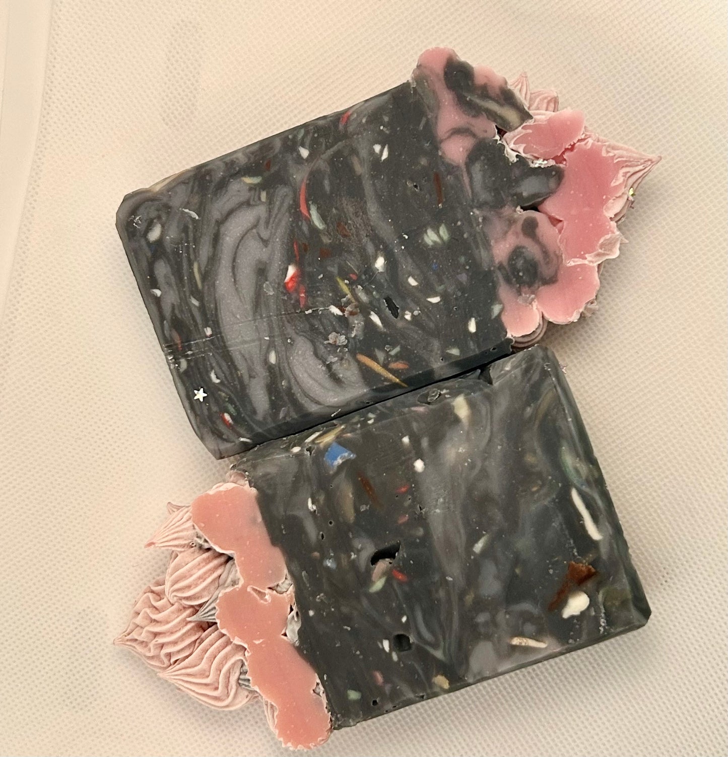Black & Pink Confetti Soap