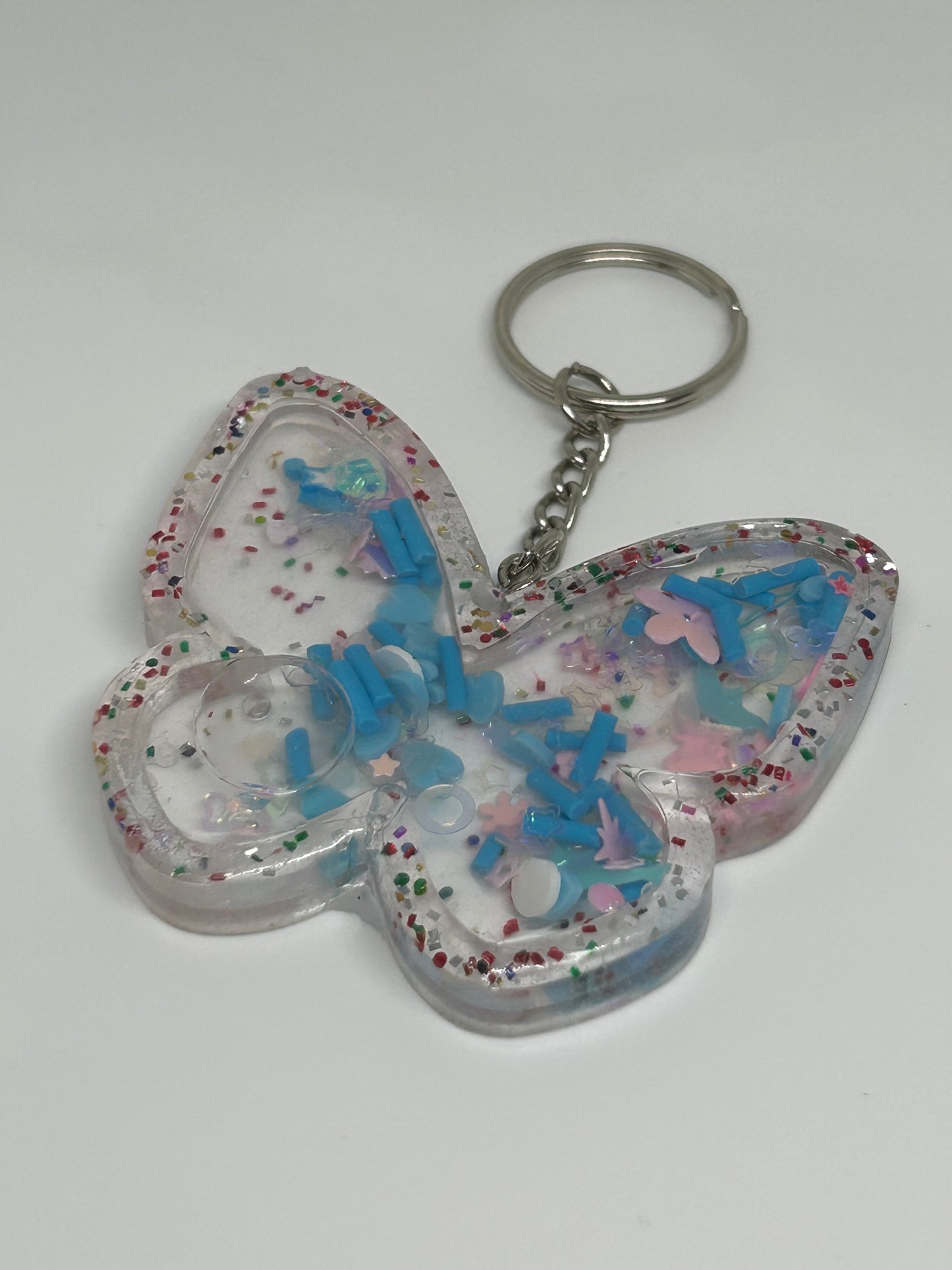 Resin Butterfly Shaker Keychain