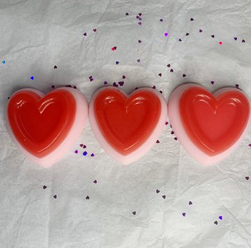 Heart Shaped Pink & Red Goat's Milk Soap